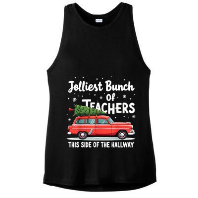 Jolliest Bunch Of Teachers This Side Of The Hallway Xmas Pj Ladies PosiCharge Tri-Blend Wicking Tank