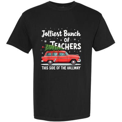 Jolliest Bunch Of Teachers This Side Of The Hallway Xmas Pj Garment-Dyed Heavyweight T-Shirt