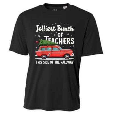 Jolliest Bunch Of Teachers This Side Of The Hallway Xmas Pj Cooling Performance Crew T-Shirt