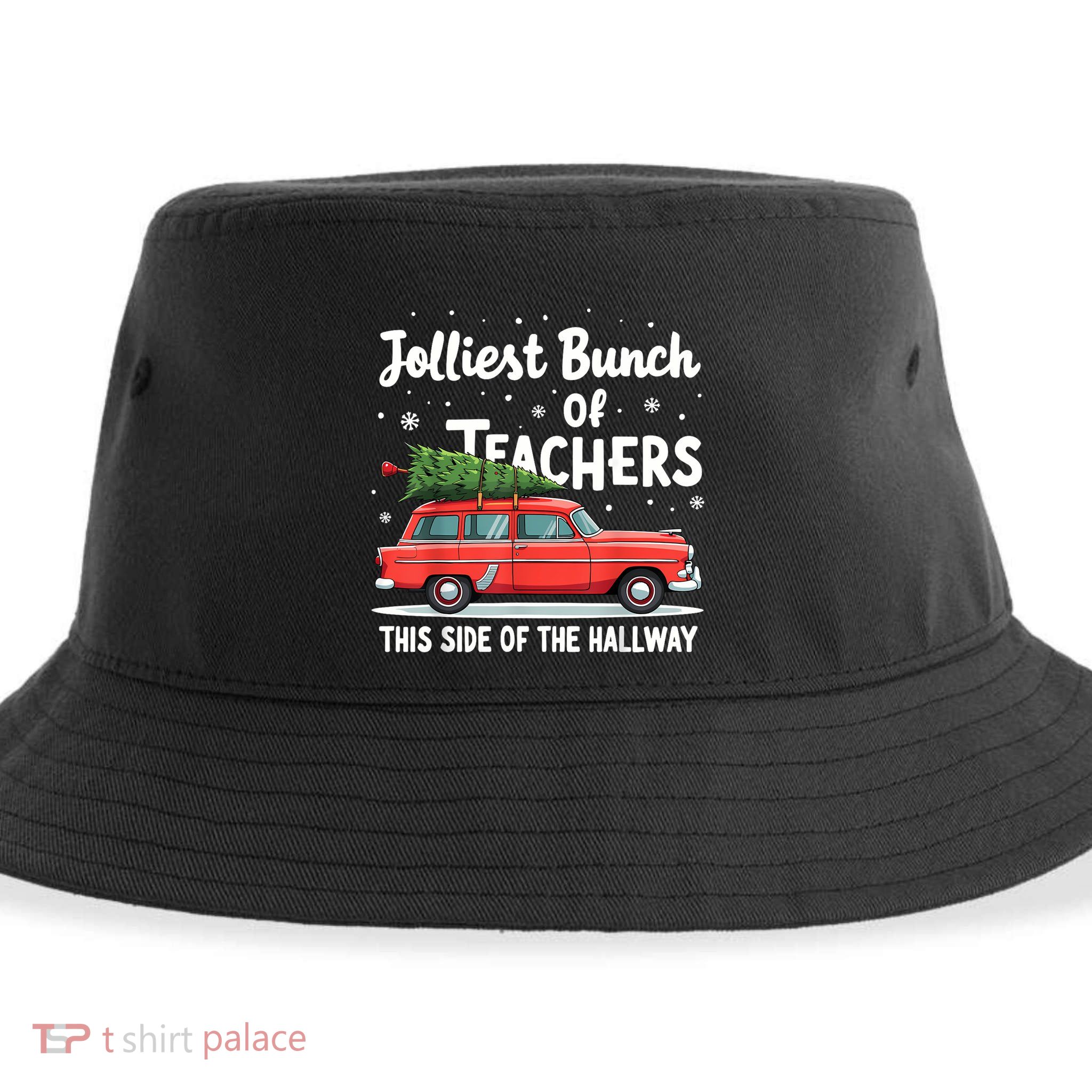 Jolliest Bunch Of Teachers This Side Of The Hallway Xmas Pj Sustainable Bucket Hat