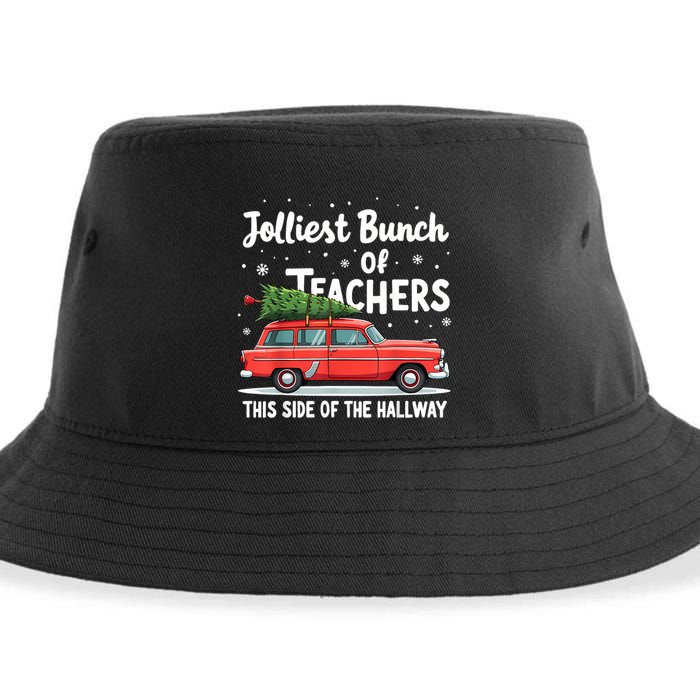 Jolliest Bunch Of Teachers This Side Of The Hallway Xmas Pj Sustainable Bucket Hat