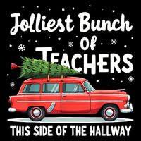 Jolliest Bunch Of Teachers This Side Of The Hallway Xmas Pj Sustainable Bucket Hat