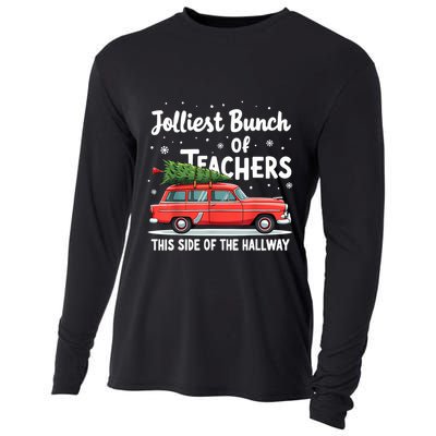 Jolliest Bunch Of Teachers This Side Of The Hallway Xmas Pj Cooling Performance Long Sleeve Crew