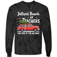 Jolliest Bunch Of Teachers This Side Of The Hallway Xmas Pj Tie-Dye Long Sleeve Shirt