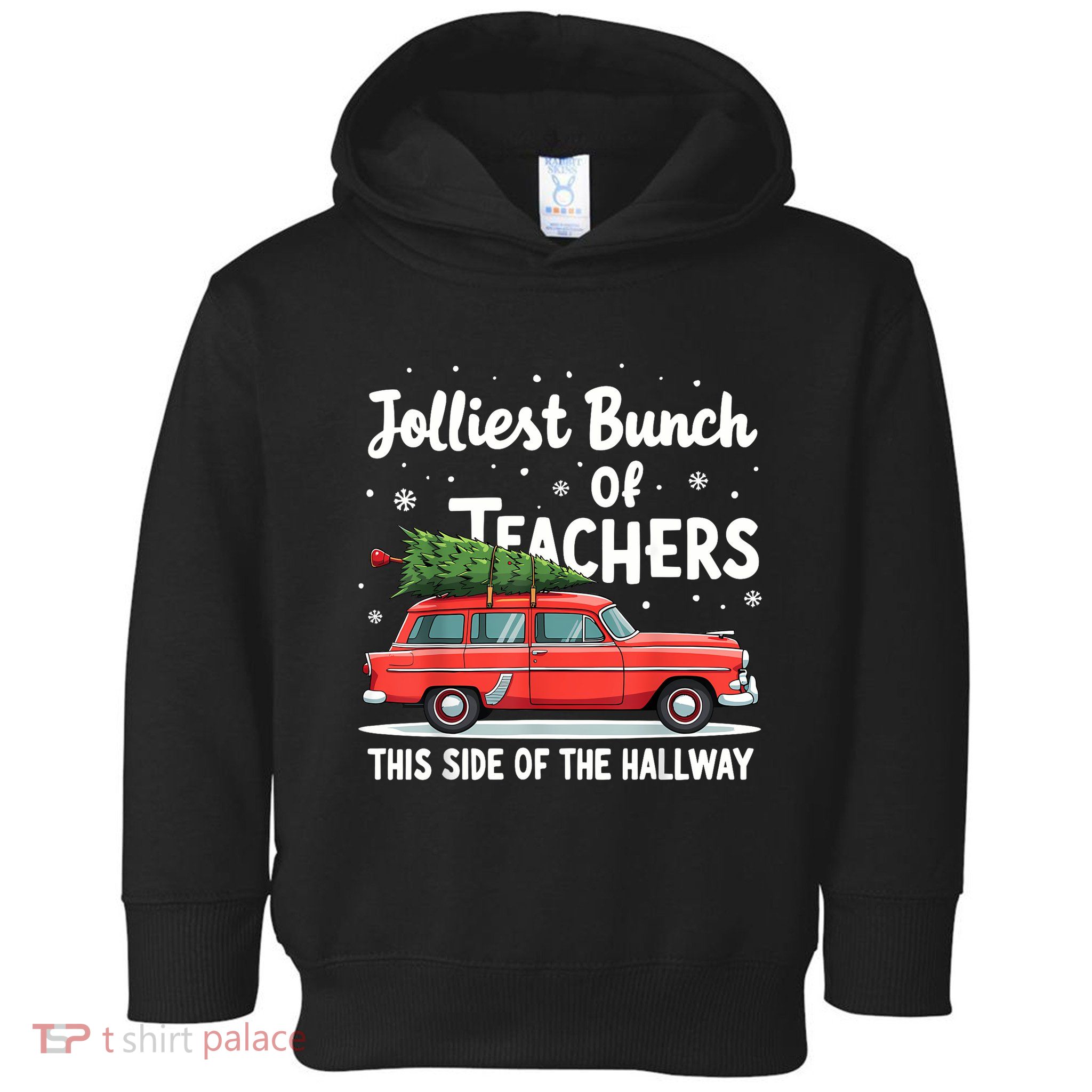 Jolliest Bunch Of Teachers This Side Of The Hallway Xmas Pj Toddler Hoodie