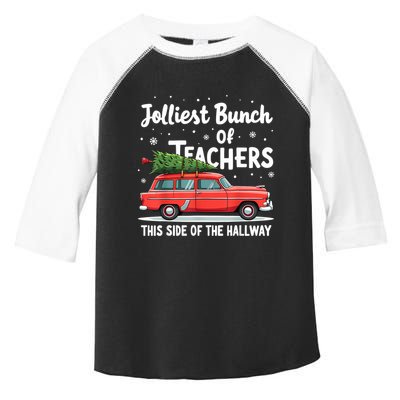 Jolliest Bunch Of Teachers This Side Of The Hallway Xmas Pj Toddler Fine Jersey T-Shirt