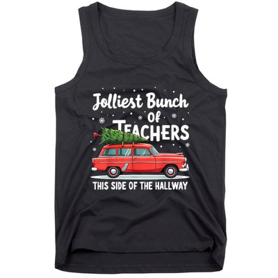 Jolliest Bunch Of Teachers This Side Of The Hallway Xmas Pj Tank Top