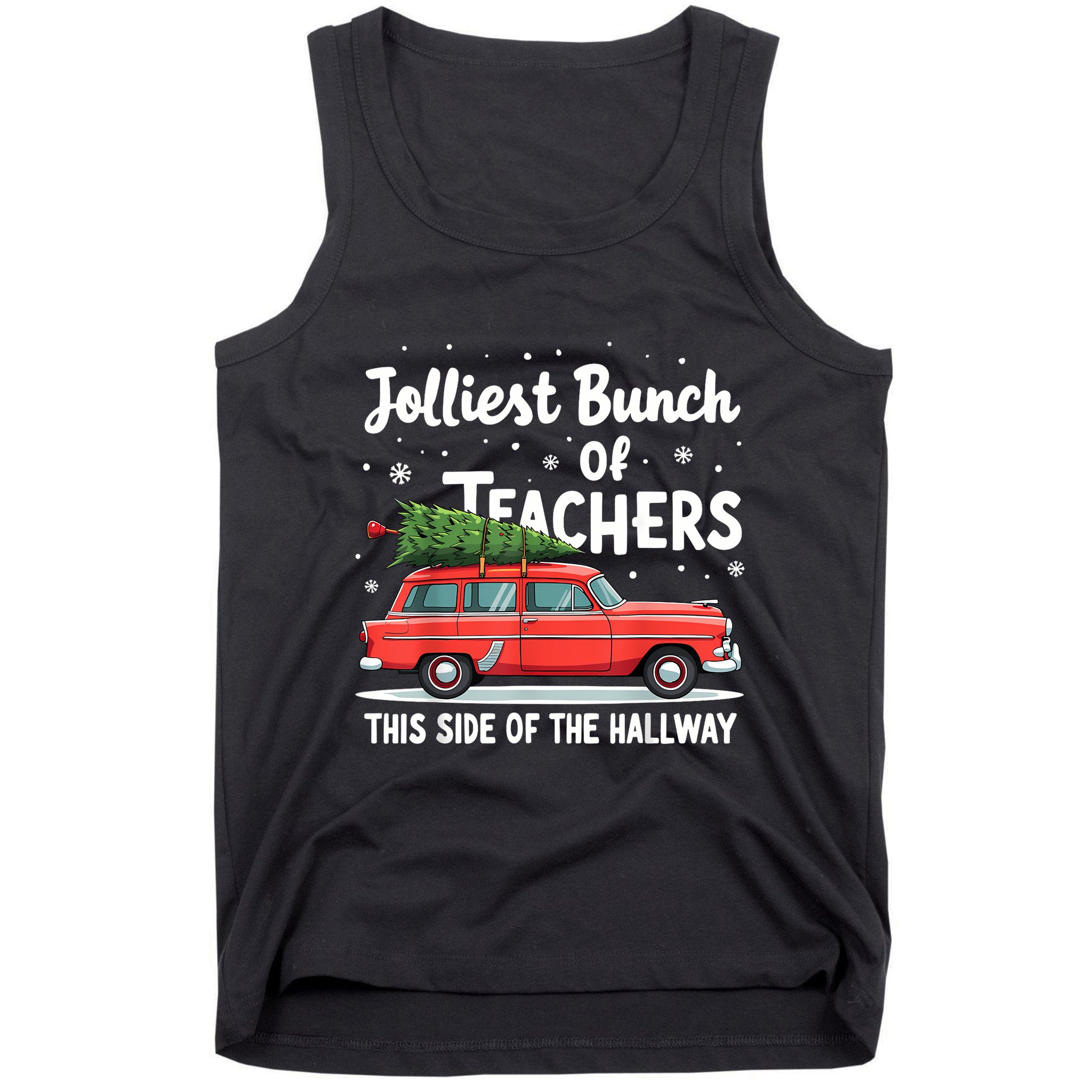 Jolliest Bunch Of Teachers This Side Of The Hallway Xmas Pj Tank Top