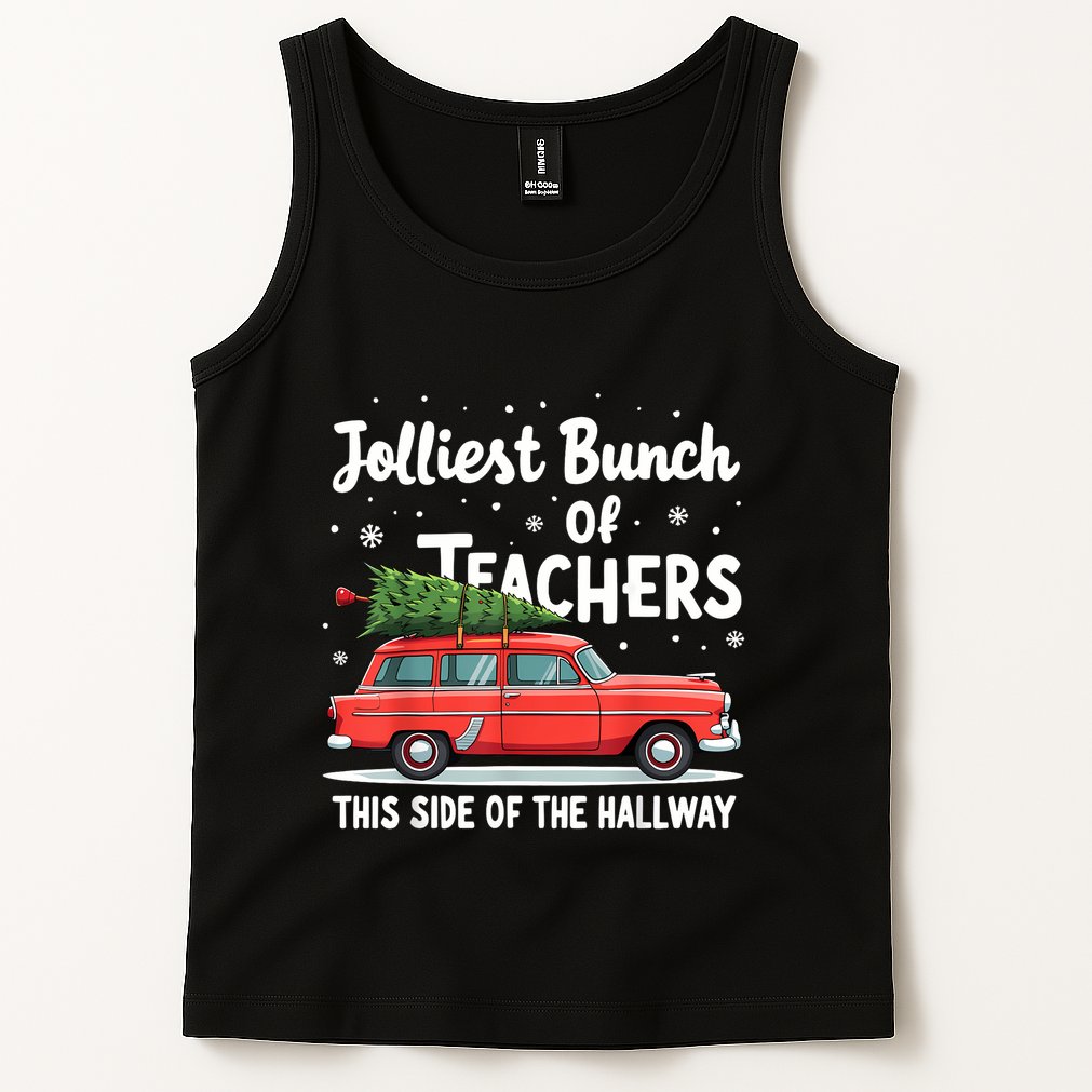 Jolliest Bunch Of Teachers This Side Of The Hallway Xmas Pj Tank Top