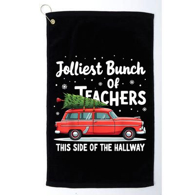 Jolliest Bunch Of Teachers This Side Of The Hallway Xmas Pj Golf Towel