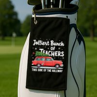 Jolliest Bunch Of Teachers This Side Of The Hallway Xmas Pj Golf Towel