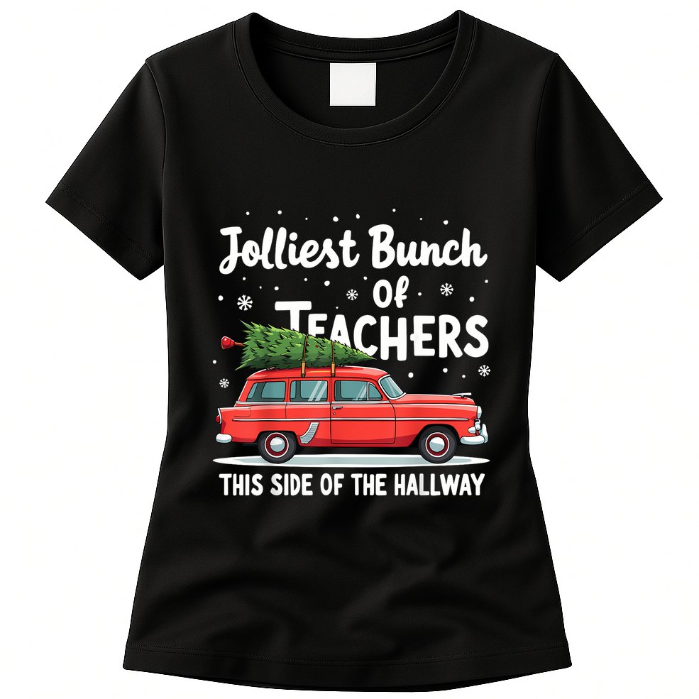 Jolliest Bunch Of Teachers This Side Of The Hallway Xmas Pj Womens T-Shirt