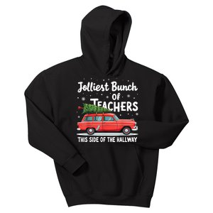 Jolliest Bunch Of Teachers This Side Of The Hallway Xmas Pj Kids Hoodie