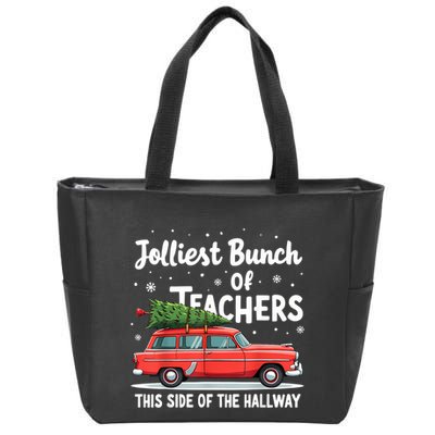 Jolliest Bunch Of Teachers This Side Of The Hallway Xmas Pj Zip Tote Bag