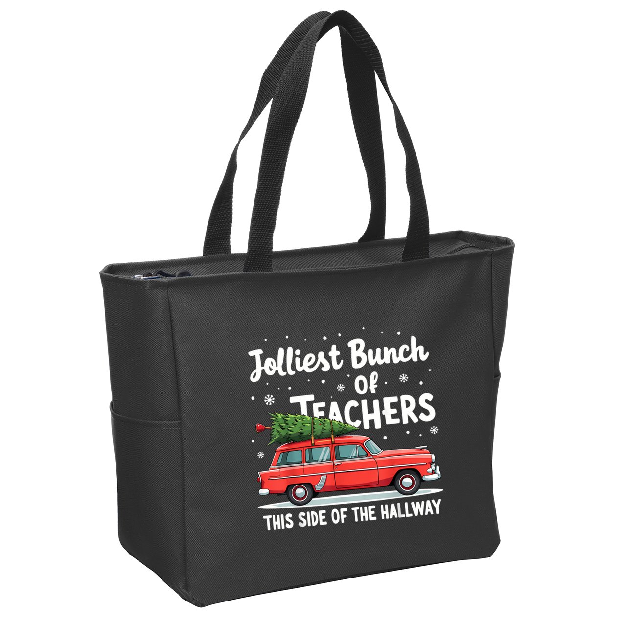 Jolliest Bunch Of Teachers This Side Of The Hallway Xmas Pj Zip Tote Bag