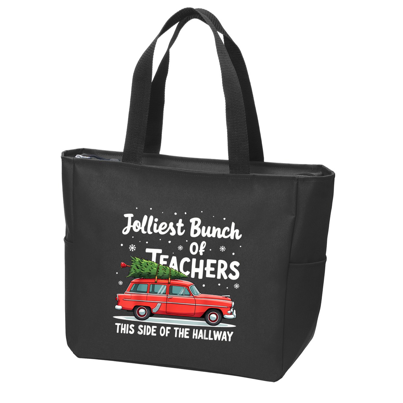 Jolliest Bunch Of Teachers This Side Of The Hallway Xmas Pj Zip Tote Bag