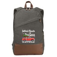 Jolliest Bunch Of Teachers This Side Of The Hallway Xmas Pj Cotton Canvas Backpack