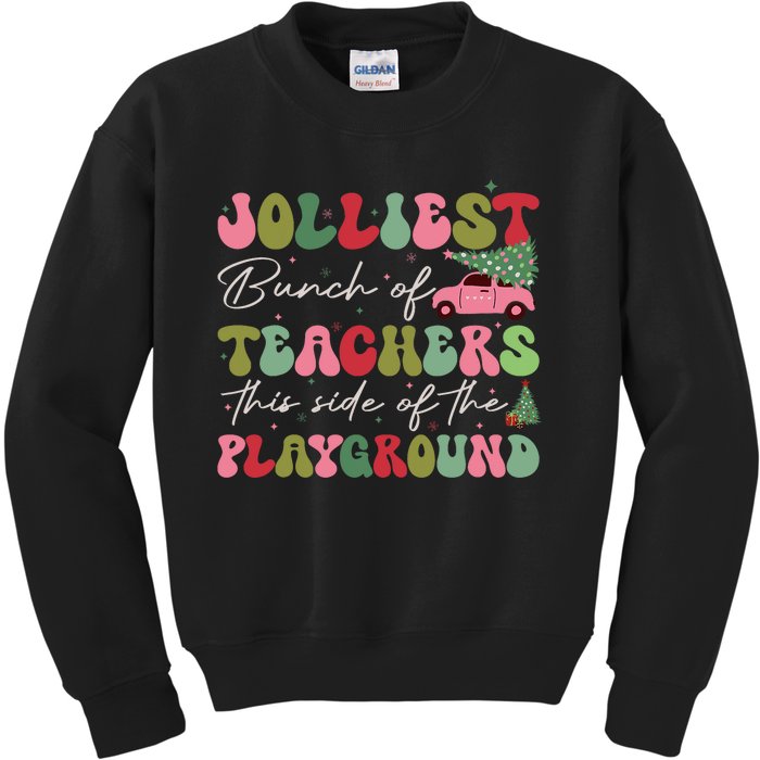 Jolliest Bunch Of Teachers This Side Of The Playground Xmas Kids Sweatshirt