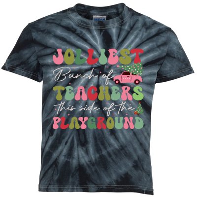 Jolliest Bunch Of Teachers This Side Of The Playground Xmas Kids Tie-Dye T-Shirt