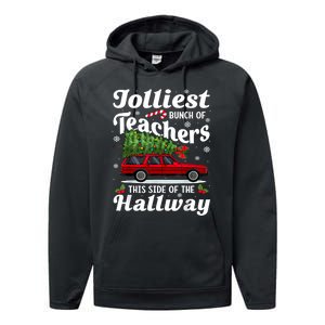 Jolliest Bunch Of Teachers This Side Of The Hallway Xmas Performance Fleece Hoodie