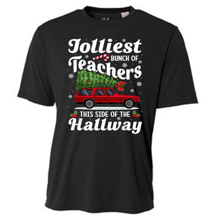 Jolliest Bunch Of Teachers This Side Of The Hallway Xmas Cooling Performance Crew T-Shirt