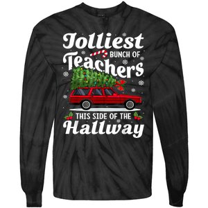 Jolliest Bunch Of Teachers This Side Of The Hallway Xmas Tie-Dye Long Sleeve Shirt