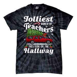 Jolliest Bunch Of Teachers This Side Of The Hallway Xmas Tie-Dye T-Shirt