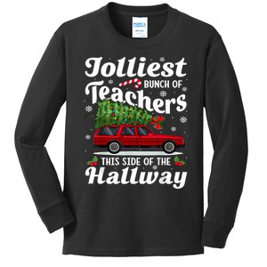 Jolliest Bunch Of Teachers This Side Of The Hallway Xmas Kids Long Sleeve Shirt