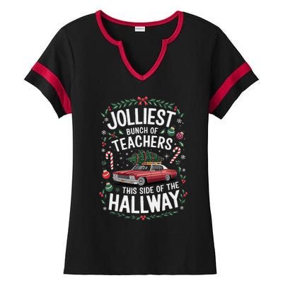 Jolliest Bunch Of Teachers This Side Of The Hallway Ladies Halftime Notch Neck Tee