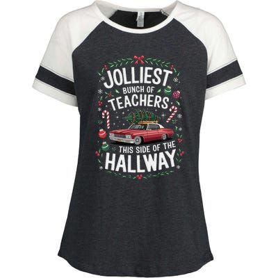 Jolliest Bunch Of Teachers This Side Of The Hallway Enza Ladies Jersey Colorblock Tee