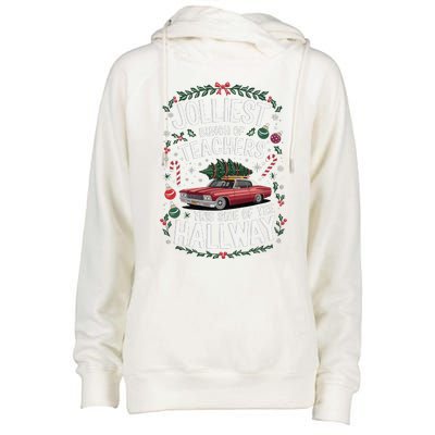 Jolliest Bunch Of Teachers This Side Of The Hallway Womens Funnel Neck Pullover Hood