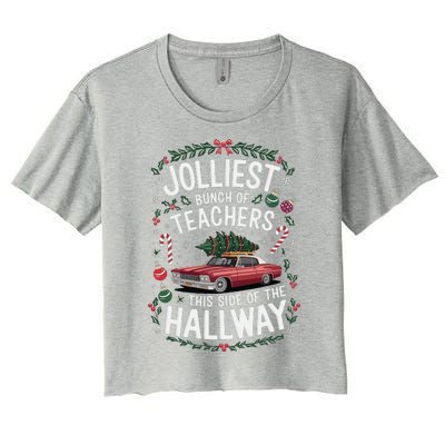 Jolliest Bunch Of Teachers This Side Of The Hallway Women's Crop Top Tee