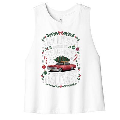 Jolliest Bunch Of Teachers This Side Of The Hallway Women's Racerback Cropped Tank