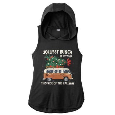 Jolliest Bunch Of Teachers This Side Of The Hallway Ladies PosiCharge Tri-Blend Wicking Draft Hoodie Tank