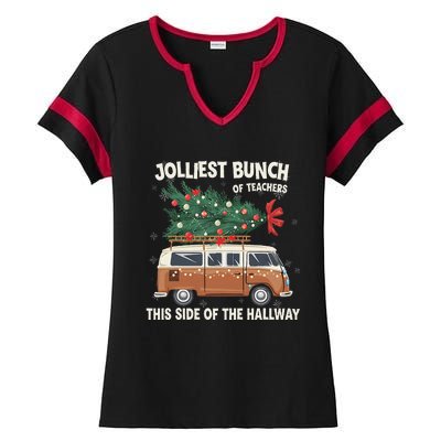 Jolliest Bunch Of Teachers This Side Of The Hallway Ladies Halftime Notch Neck Tee