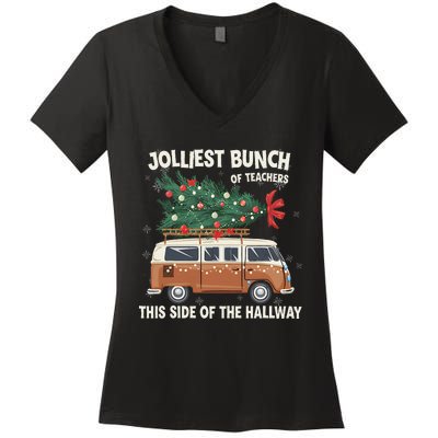 Jolliest Bunch Of Teachers This Side Of The Hallway Women's V-Neck T-Shirt