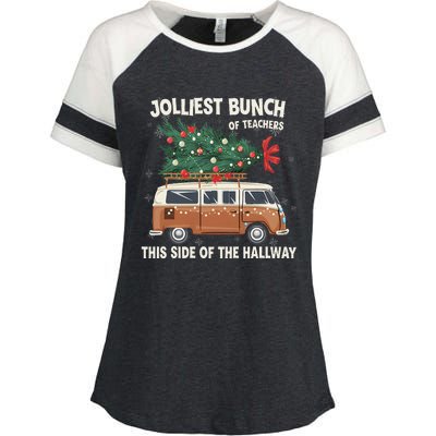 Jolliest Bunch Of Teachers This Side Of The Hallway Enza Ladies Jersey Colorblock Tee