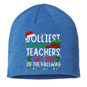 Jolliest Bunch Of Teachers This Side Of The Hallway Xmas Sustainable Beanie