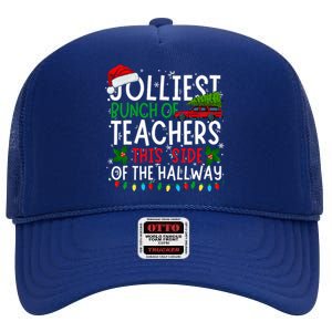 Jolliest Bunch Of Teachers This Side Of The Hallway Xmas High Crown Mesh Back Trucker Hat