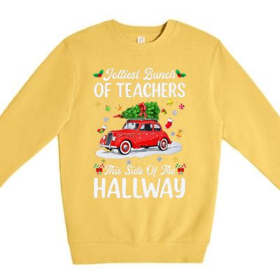 Jolliest Bunch Of Teachers This Side Of The Hallway Xmas Premium Crewneck Sweatshirt