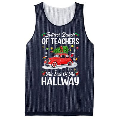 Jolliest Bunch Of Teachers This Side Of The Hallway Xmas Mesh Reversible Basketball Jersey Tank