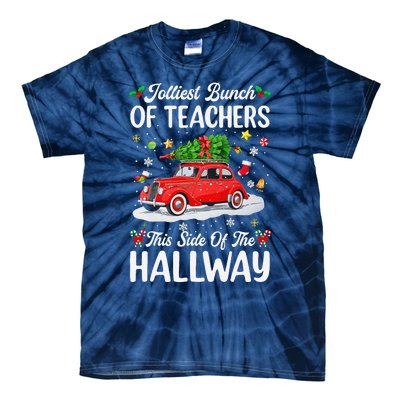 Jolliest Bunch Of Teachers This Side Of The Hallway Xmas Tie-Dye T-Shirt