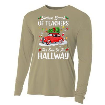 Jolliest Bunch Of Teachers This Side Of The Hallway Xmas Cooling Performance Long Sleeve Crew