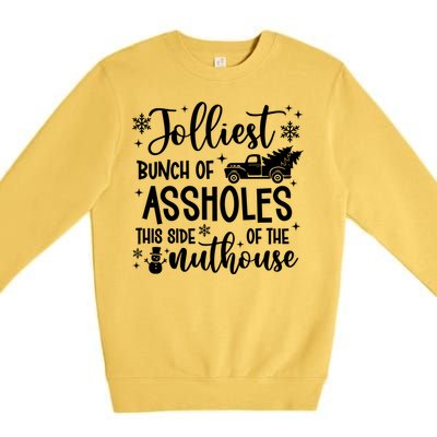 Jolliest Bunch Of Friends Christmas Graphic Premium Crewneck Sweatshirt