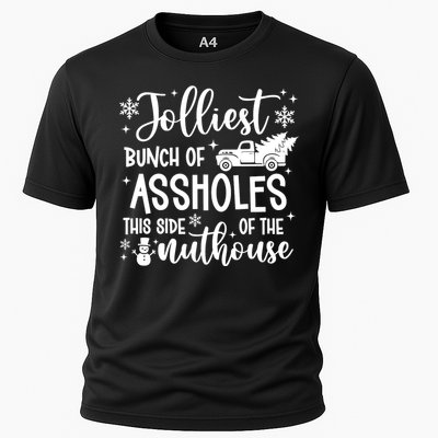 Jolliest Bunch Of Friends Christmas Graphic Cooling Performance Crew T-Shirt