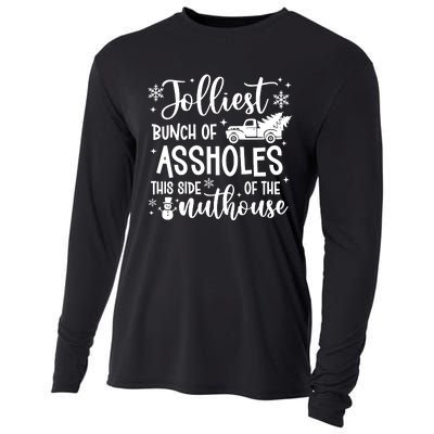 Jolliest Bunch Of Friends Christmas Graphic Cooling Performance Long Sleeve Crew