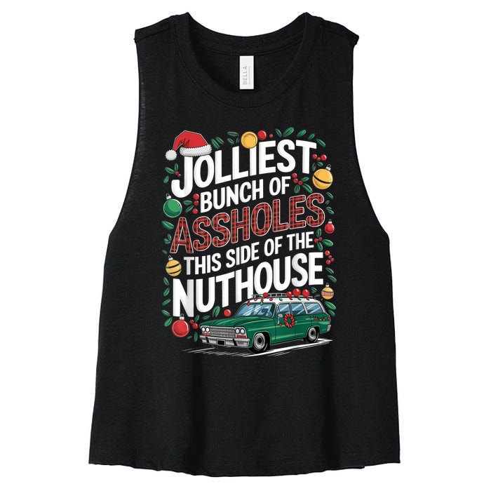 Jolliest Bunch Of Assholes This Side Of The Nut House Women's Racerback Cropped Tank