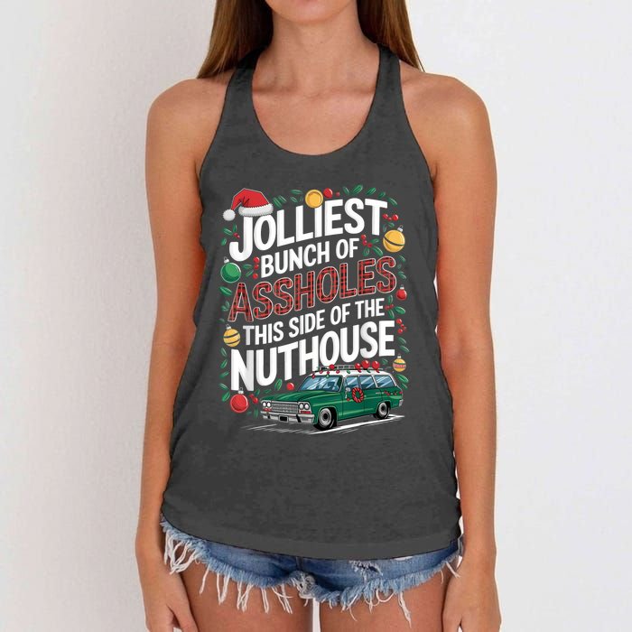 Jolliest Bunch Of Assholes This Side Of The Nut House Women's Knotted Racerback Tank