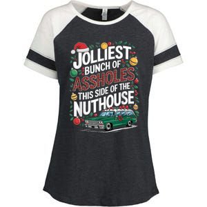 Jolliest Bunch Of Assholes This Side Of The Nut House Enza Ladies Jersey Colorblock Tee