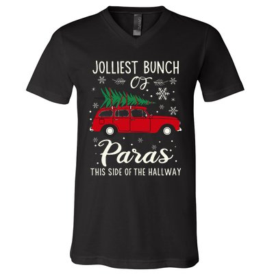 Jolliest Bunch Of Paras This Side Of The Hallway Xmas V-Neck T-Shirt